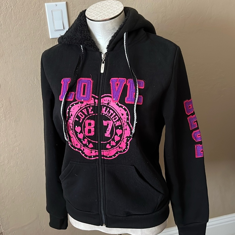 Special One international Love Sweatshirt With Hoodie Full Zip Size Large